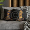 Blue Ring Octopus Bubbles Black Art Spun Polyester Square Pillow Case Home Decor