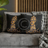 Blue Ring Octopus Bubbles Black Art Spun Polyester Square Pillow Case Home Decor