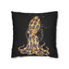 Blue Ring Octopus Bubbles Black Art Spun Polyester Square Pillow Case Home Decor