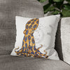 Blue Ring Octopus Bubbles White Art Spun Polyester Square Pillow Case 14 × Home Decor