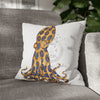 Blue Ring Octopus Bubbles White Art Spun Polyester Square Pillow Case 16 × Home Decor
