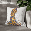 Blue Ring Octopus Bubbles White Art Spun Polyester Square Pillow Case 18 × Home Decor