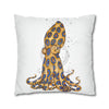 Blue Ring Octopus Bubbles White Art Spun Polyester Square Pillow Case Home Decor