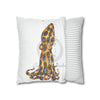 Blue Ring Octopus Bubbles White Art Spun Polyester Square Pillow Case Home Decor