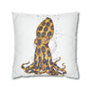 Blue Ring Octopus Bubbles White Art Spun Polyester Square Pillow Case Home Decor