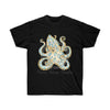 Blue Ring Octopus Ink Art Dark Unisex Ultra Cotton Tee Black / S T-Shirt