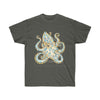 Blue Ring Octopus Ink Art Dark Unisex Ultra Cotton Tee Charcoal / S T-Shirt