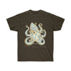 Blue Ring Octopus Ink Art Dark Unisex Ultra Cotton Tee Chocolate / S T-Shirt