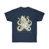 Blue Ring Octopus Ink Art Dark Unisex Ultra Cotton Tee Navy / S T-Shirt