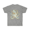 Blue Ring Octopus Ink Art Unisex Ultra Cotton Tee Sport Grey / S T-Shirt