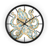Blue Ring Octopus Ink Art Wall Clock Black / 10 Home Decor