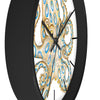 Blue Ring Octopus Ink Art Wall Clock Home Decor