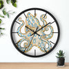 Blue Ring Octopus Ink Art Wall Clock Home Decor