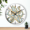 Blue Ring Octopus Ink Art Wall Clock Home Decor