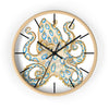 Blue Ring Octopus Ink Art Wall Clock Home Decor