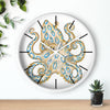 Blue Ring Octopus Ink Art Wall Clock Home Decor