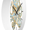 Blue Ring Octopus Ink Art Wall Clock Home Decor