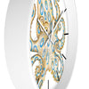 Blue Ring Octopus Ink Art Wall Clock Home Decor