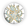 Blue Ring Octopus Ink Art Wall Clock White / 10 Home Decor