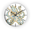 Blue Ring Octopus Ink Art Wall Clock White / Black 10 Home Decor