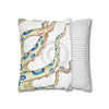 Blue Ring Octopus Kraken Tentacles Ink White Art Spun Polyester Square Pillow Case Home Decor