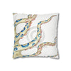 Blue Ring Octopus Kraken Tentacles Ink White Art Spun Polyester Square Pillow Case Home Decor