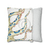 Blue Ring Octopus Kraken Tentacles Ink White Art Spun Polyester Square Pillow Case Home Decor