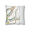 Blue Ring Octopus Kraken Tentacles Ink White Art Spun Polyester Square Pillow Case Home Decor