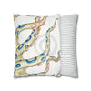 Blue Ring Octopus Kraken Tentacles Ink White Art Spun Polyester Square Pillow Case Home Decor