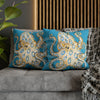 Blue Ring Octopus Turquoise Ink Art Spun Polyester Square Pillow Case Home Decor