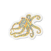Blue Ring Octopus Watercolor Art Die-Cut Magnets 2 X / 1 Pc Home Decor