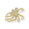 Blue Ring Octopus Watercolor Art Die-Cut Magnets 5 X / 1 Pc Home Decor