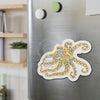 Blue Ring Octopus Watercolor Art Die-Cut Magnets Home Decor