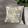 Blue Ring Octopus White Ink Art Spun Polyester Square Pillow Case 14 × Home Decor