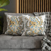 Blue Ring Octopus White Ink Art Spun Polyester Square Pillow Case Home Decor