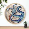 Blue Tentacles Vintage Map Nautical Octopus Ink Art Wall Clock Wooden / Black 10 Home Decor