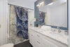 Blue Tentacles Vintage Map Watercolor Art Shower Curtains Home Decor