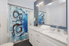Blue Vintage Octopus Map Tentacles Shower Curtain Home Decor
