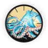 Blue Yellow Octopus Retro Ink Art Wall Clock Black / White 10 Home Decor