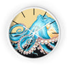 Blue Yellow Octopus Retro Ink Art Wall Clock White / 10 Home Decor