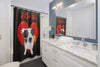 Border Collie Love Watercolor Black Shower Curtain Home Decor