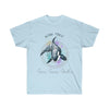 Born Free Orca Whale Color Splash Ink Watercolor Art Ultra Cotton Tee Light Blue / S T-Shirt