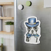 Boston Terrier Dog Detective Pencil Watercolor Art Die-Cut Magnets Home Decor