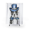 Boston Terrier Dog Detective Watercolor Shower Curtain 71 × 74 Home Decor