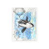 Breaching Orca Whale Ancient Vintage Map Watercolor Art Ceramic Photo Tile Home Decor