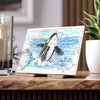 Breaching Orca Whale Ancient Vintage Map Watercolor Art Ceramic Photo Tile Home Decor