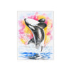 Breaching Orca Whale Luna Rainbow Watercolor Art Ceramic Photo Tile 6 × 8 / Matte Home Decor