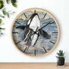 Breaching Orca Whale Vintage Map Art Wall Clock Home Decor