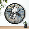 Breaching Orca Whale Vintage Map Art Wall Clock Home Decor