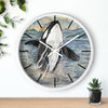 Breaching Orca Whale Vintage Map Art Wall Clock Home Decor